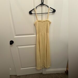 H&M Light Yellow Smocked Dress